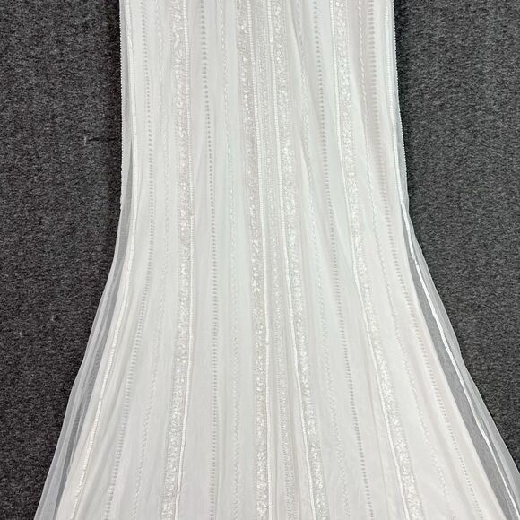 Lulus Stunning Vow White Beaded Sequin Maxi Dress Size L NWT - Picture 8 of 16